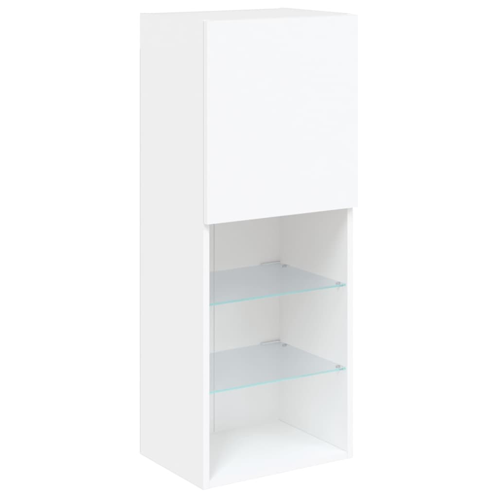 5 Piece TV Wall Units with LED White Engineered Wood