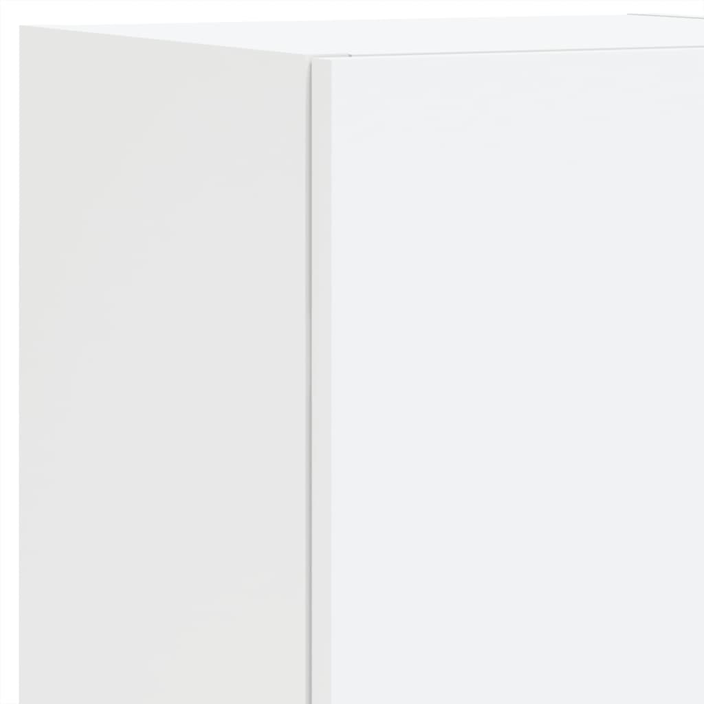 7 Piece TV Wall Cabinet Set with LED Lights White