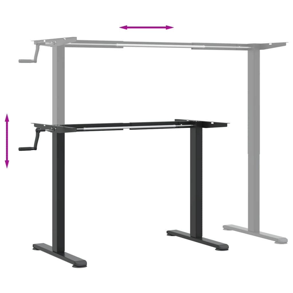 Standing Desk Frame Black (94-135)x60x(70-114) cm Steel