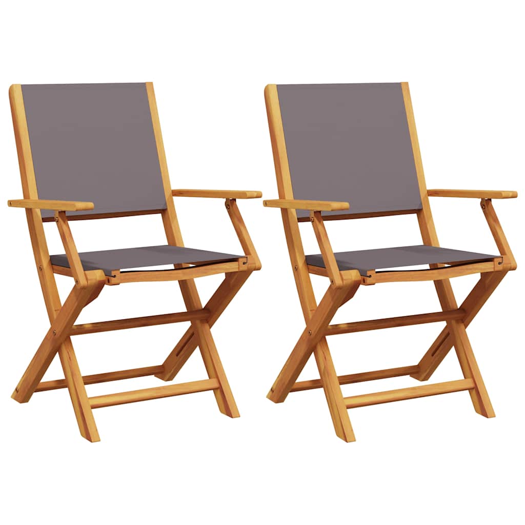 Garden Chairs 2 pcs Anthracite Solid Wood Acacia and Fabric
