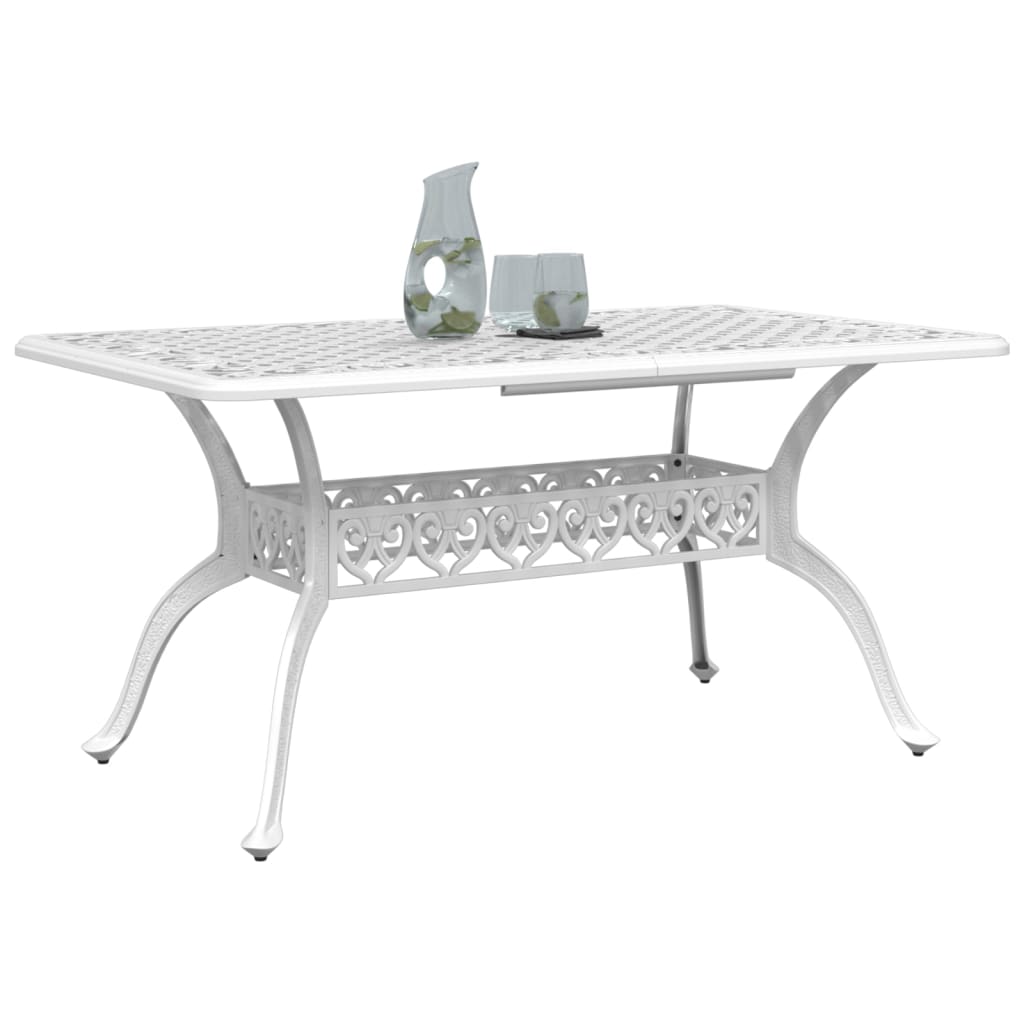 Garden Table White 150x90x72 cm Cast Aluminium