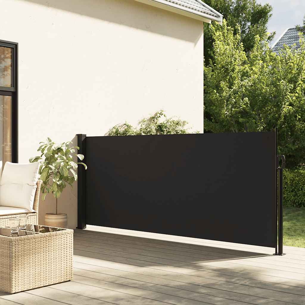 Retractable Side Awning Black 120x500 cm