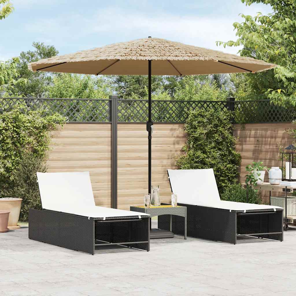 Garden Parasol with Steel Pole Brown 324x324x247 cm