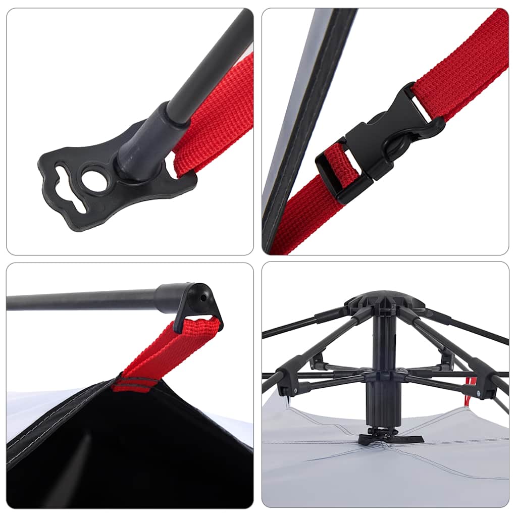 Camping Tent Dome 5-Person White Blackout Fabric Quick Release