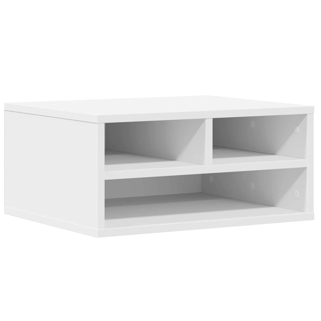 Printer Stand White 49x40x22.5 cm Engineered Wood