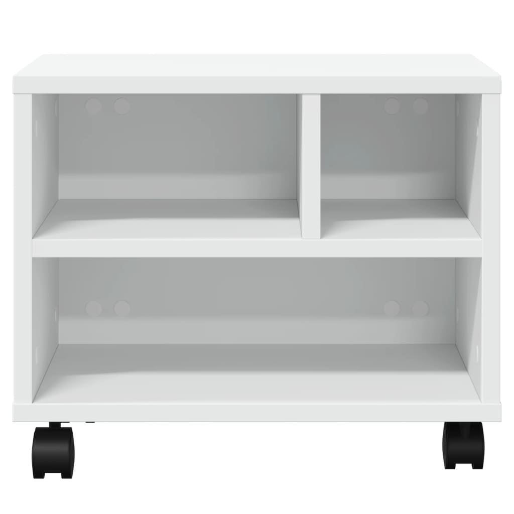 Printer Stand with Wheels White 41x32x34.5 cm