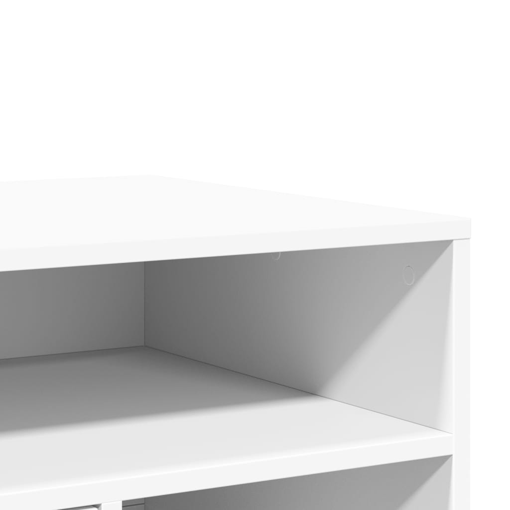 Printer Stand with Wheels White 60x50x67 cm