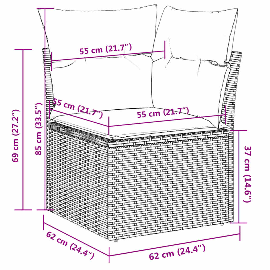 13 Piece Garden Sofa Set with Cushions Black Poly Rattan