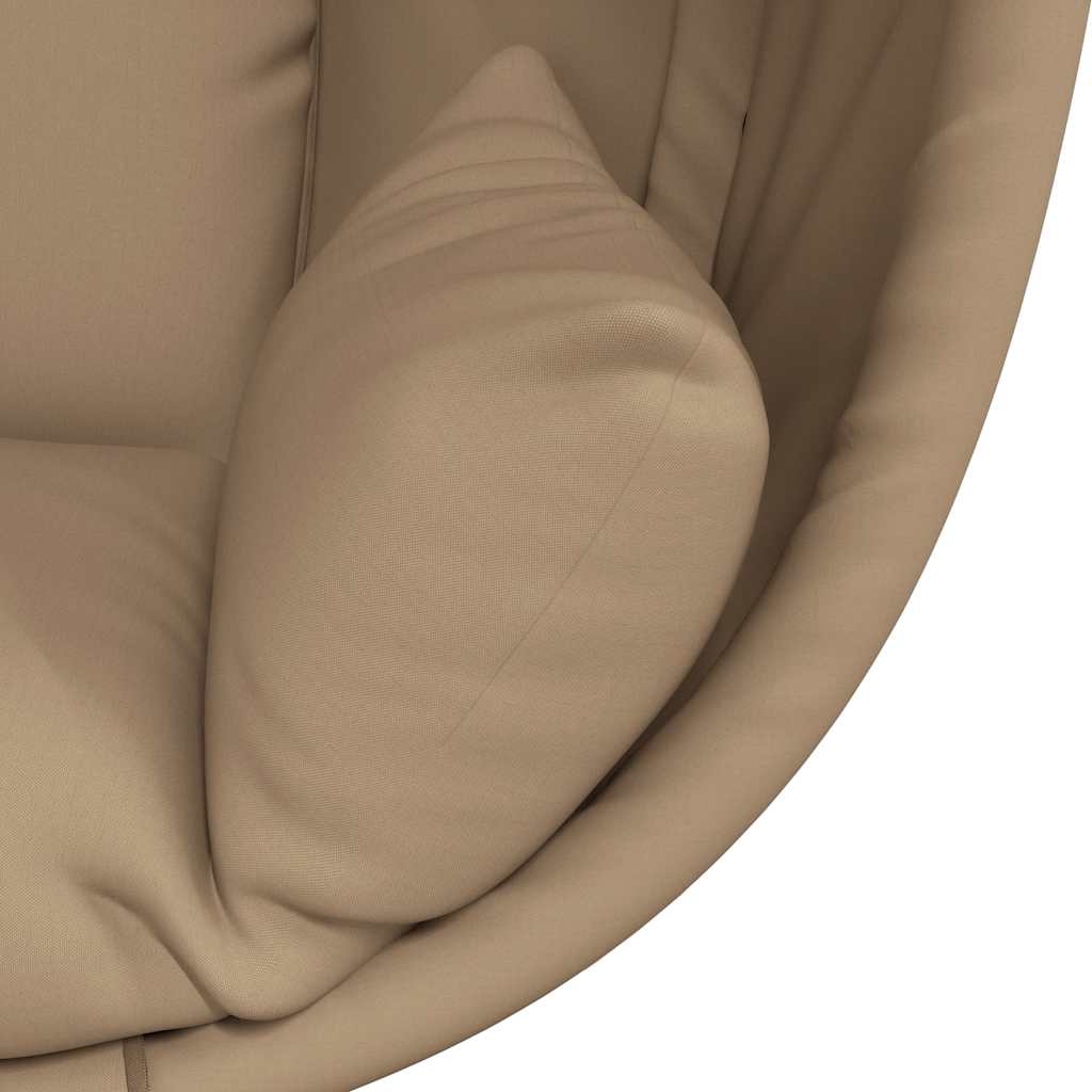 Hanging Egg Chair with Stand Taupe Fabric and Steel