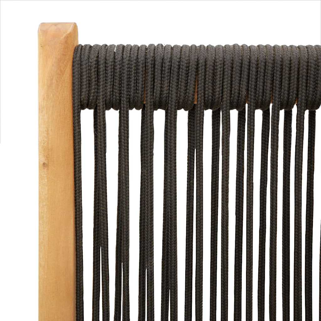 Reclining Folding Chairs 8 pcs Black Solid Wood Acacia