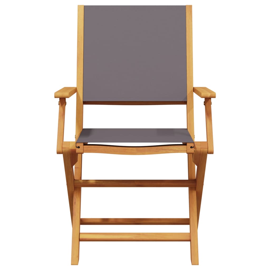 Folding Chairs 4 pcs Anthracite Fabric and Solid Wood