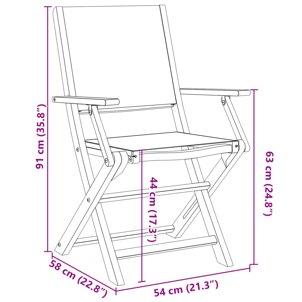 Folding Chairs 4 pcs Anthracite Fabric and Solid Wood