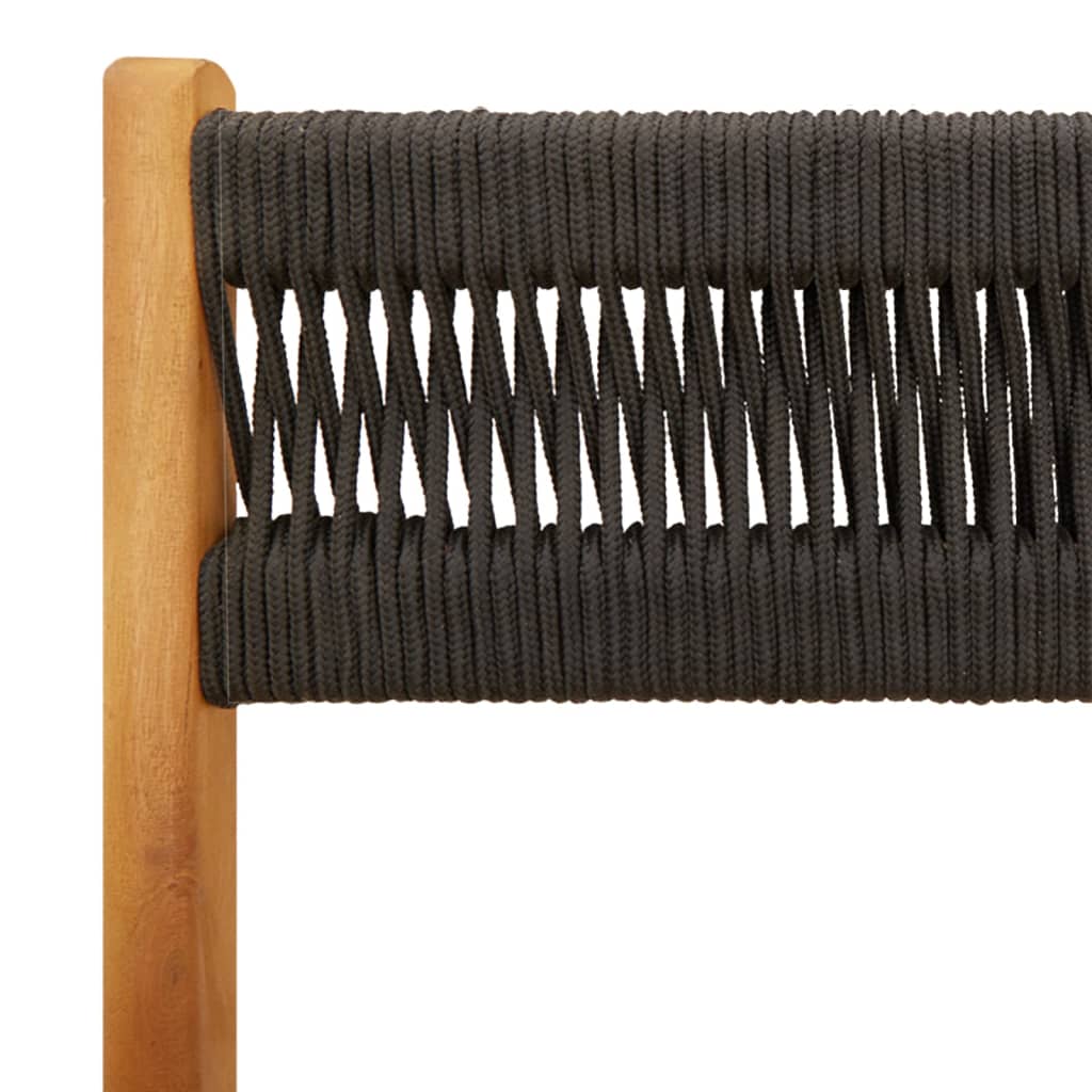 Folding Chairs 6 pcs Black Solid Wood Acacia