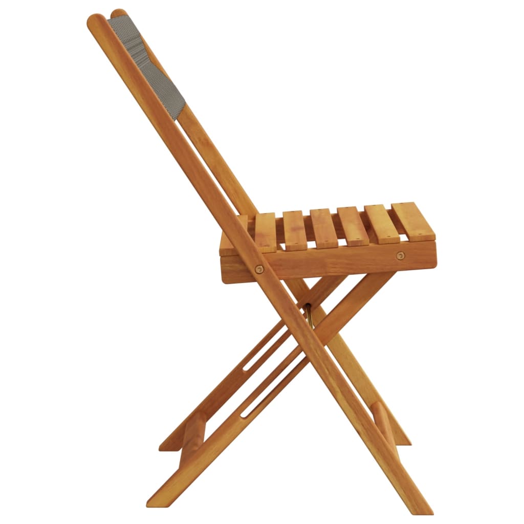 Folding Chairs 8 pcs Grey Solid Wood Acacia