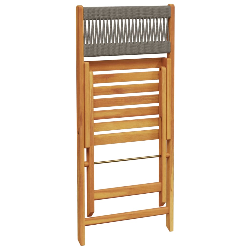 Folding Chairs 8 pcs Grey Solid Wood Acacia