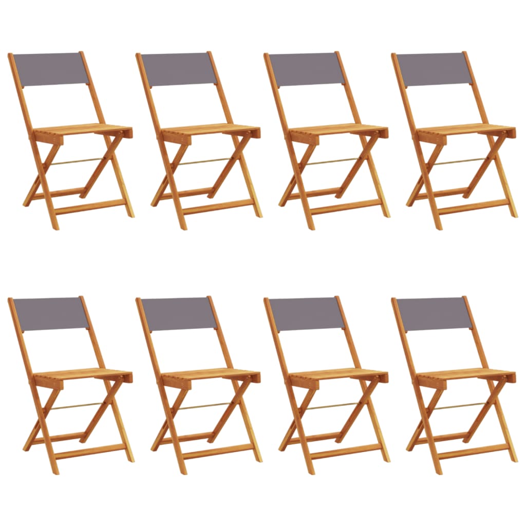 Folding Chairs 8 pcs Anthracite Fabric and Solid Wood