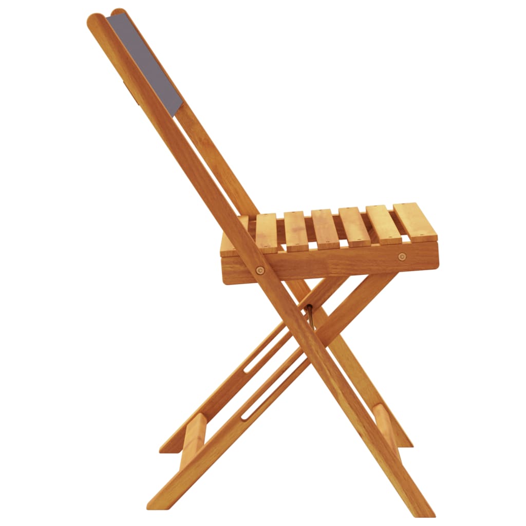 Folding Chairs 8 pcs Anthracite Fabric and Solid Wood