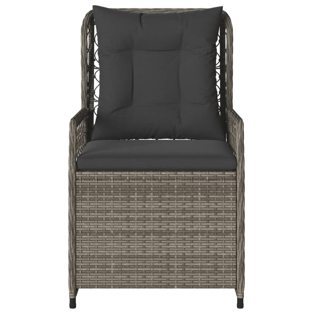 Reclining Garden Chairs 2 pcs Grey Poly Rattan