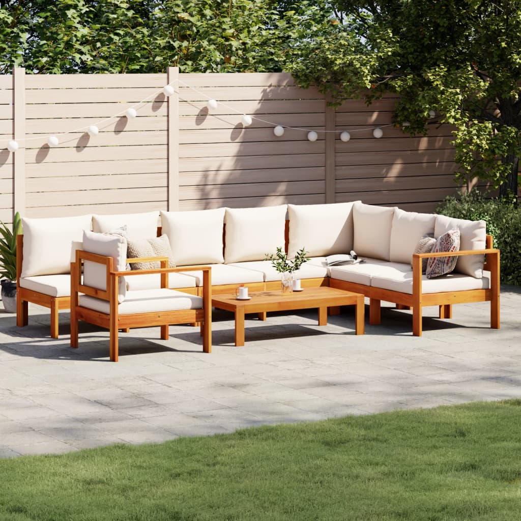 6 Piece Garden Sofa Set with Cushions Solid Wood Acacia
