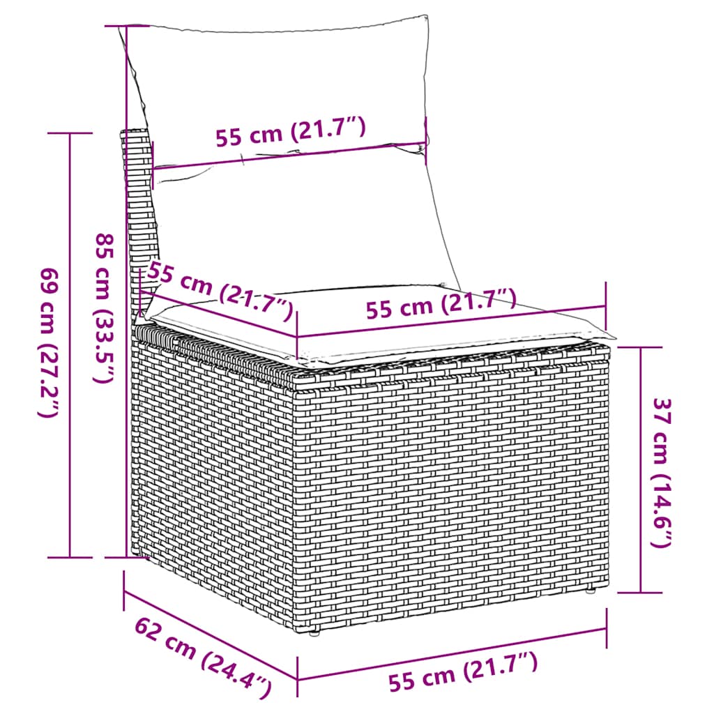 13 Piece Garden Sofa Set with Cushions Black Poly Rattan