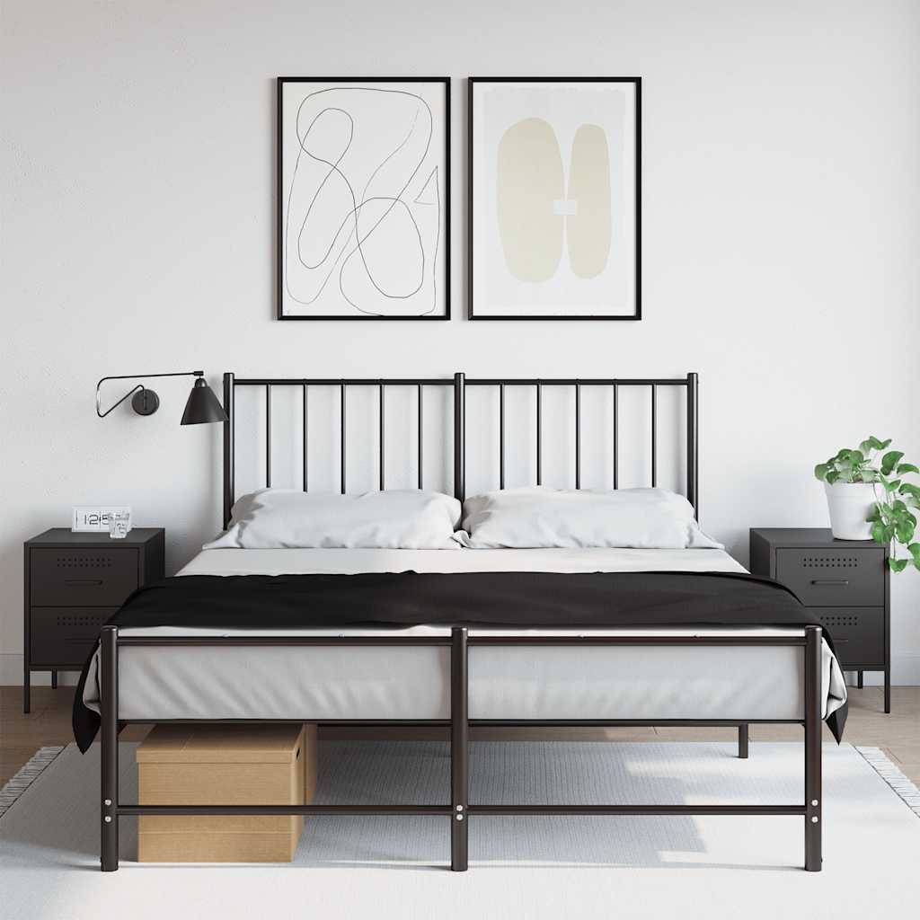 Bedside Cabinets 2 pcs Black 36x39x50.5 cm Steel