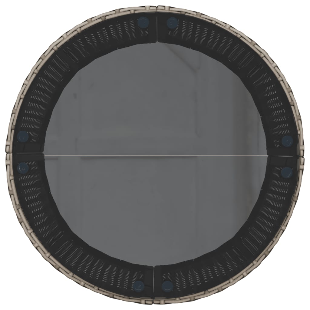 3 Piece Garden Sofa Set Half-Round Grey Poly Rattan