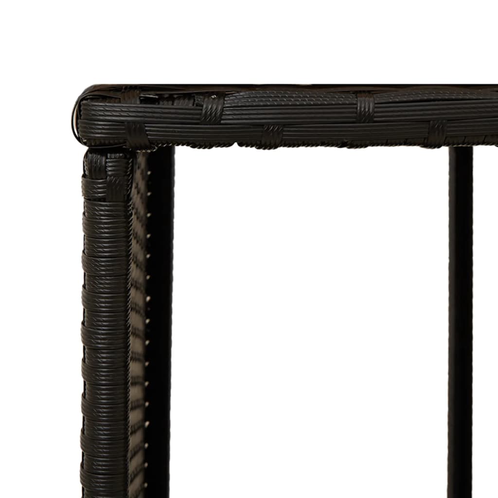 Hot Tub Surround Black Poly Rattan and Solid Wood Acacia