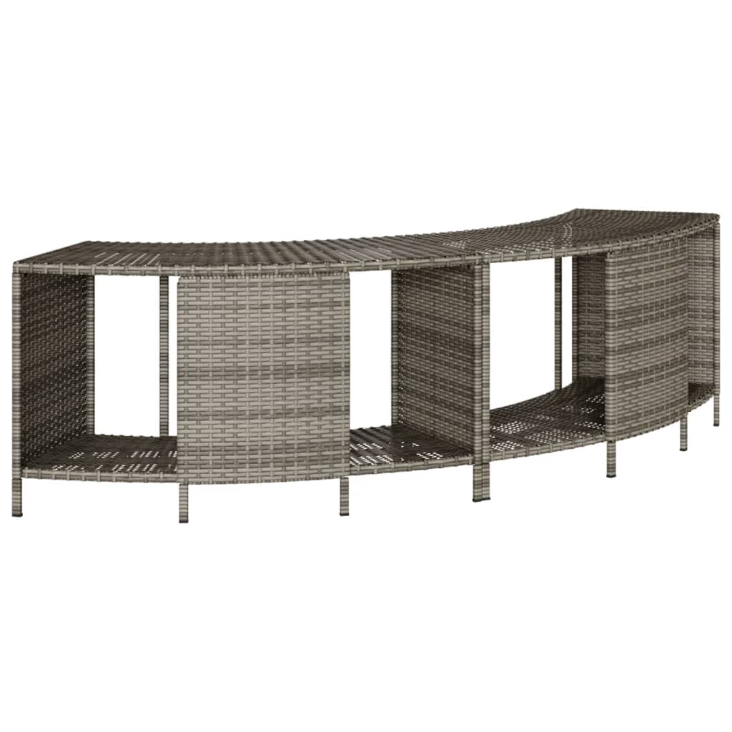 Hot Tub Surround Grey Poly Rattan and Solid Wood Acacia