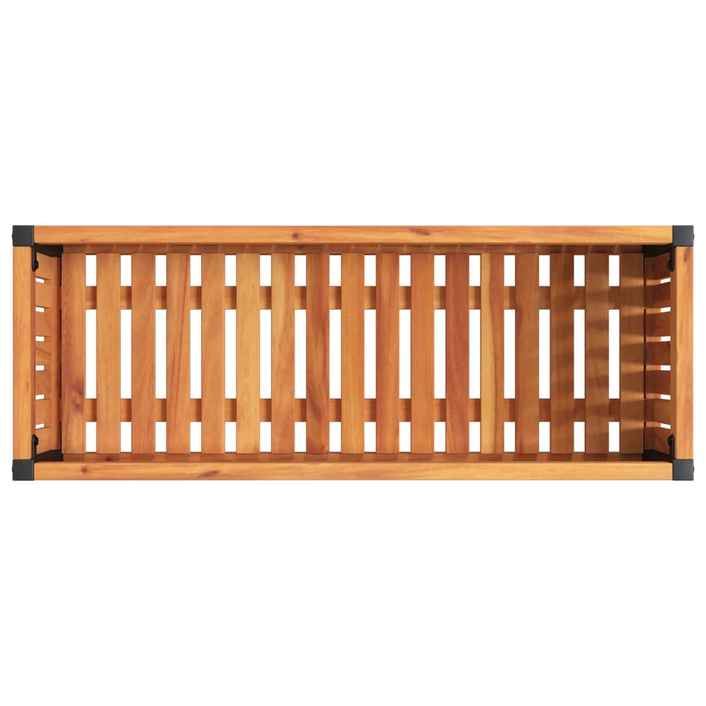 Garden Planter 80x30x27.5 cm Solid Wood Acacia and Steel