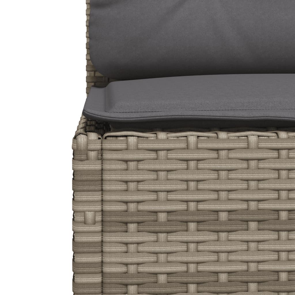 7 Piece Garden Sofa Set with Cushions Grey Poly Rattan