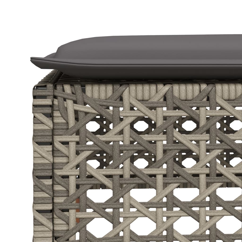 8 Piece Garden Sofa Set with Cushions Grey Poly Rattan