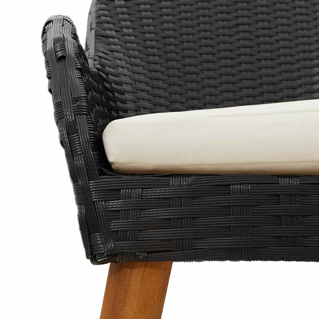 Garden Dining Set 3 pcs Black Poly Rattan