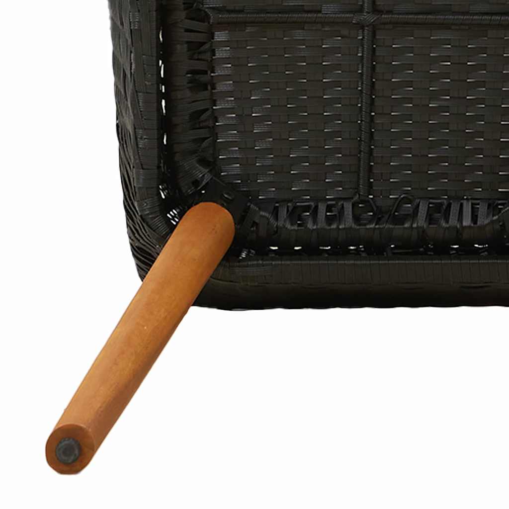 Garden Dining Set 3 pcs Black Poly Rattan