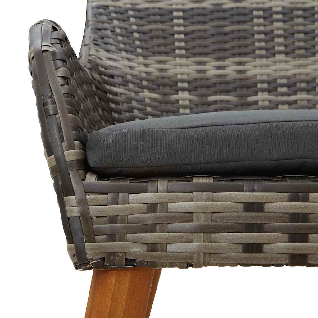 Garden Dining Set 5 pcs Grey Poly Rattan