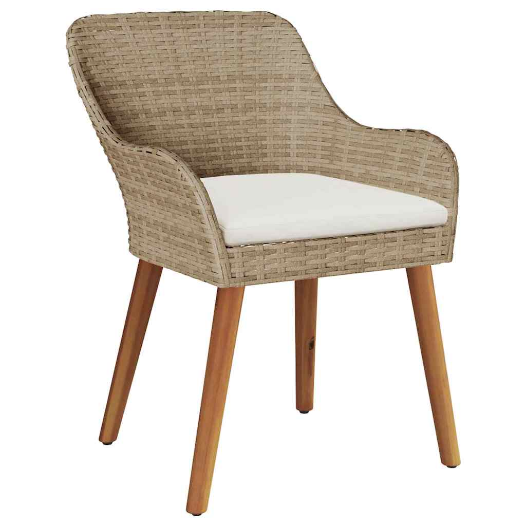 Garden Dining Set 3 pcs Beige Poly Rattan
