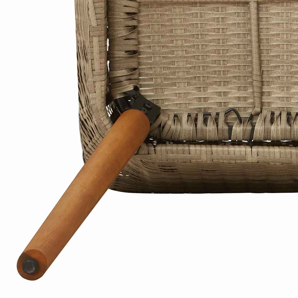 Garden Dining Set 5 pcs Beige Poly Rattan