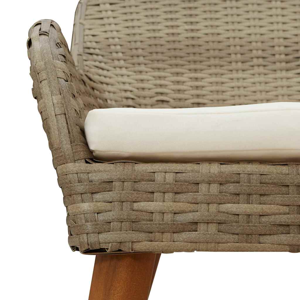 Garden Dining Set 5 pcs Beige Poly Rattan