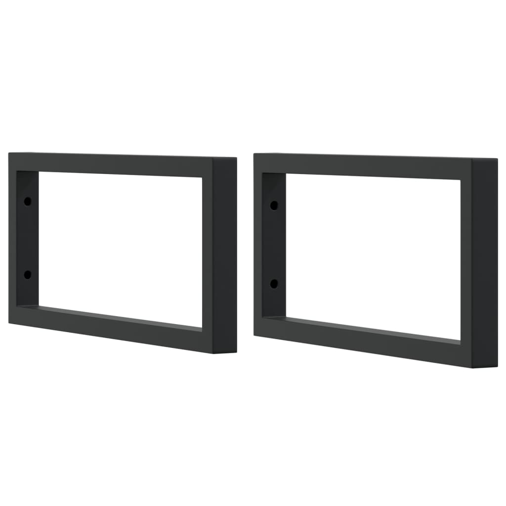 Shelf Brackets for Washbasin 2 pcs Black Rectangular Steel