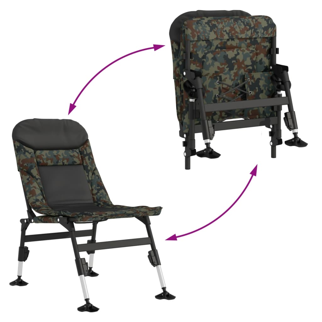 Fishing Chair with Adjustable Mud Legs Foldable Camouflage