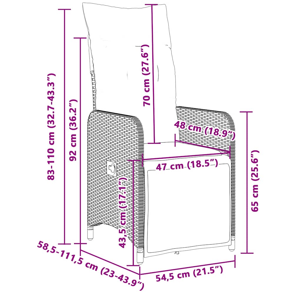 5 Piece Garden Bistro Set with Cushions Grey Poly Rattan