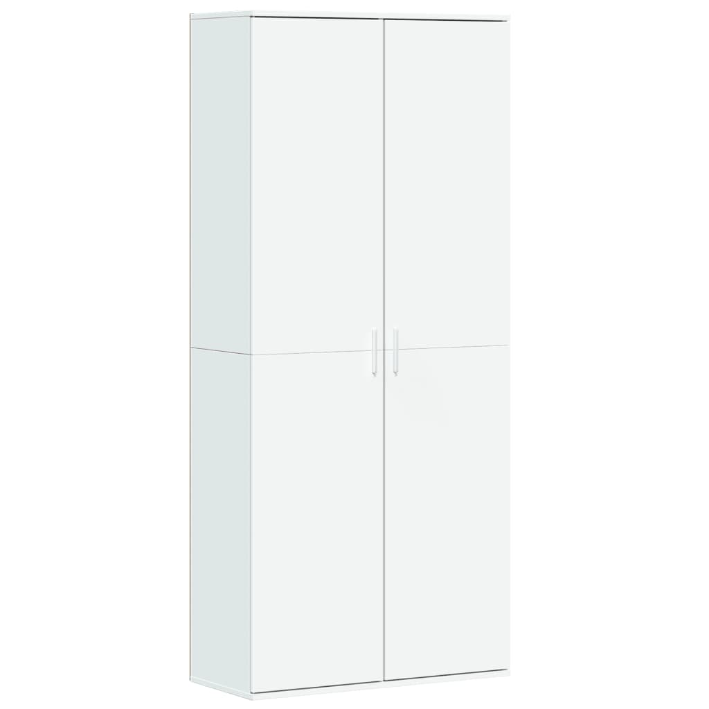 Highboard White 80x35x180 cm Engineered Wood