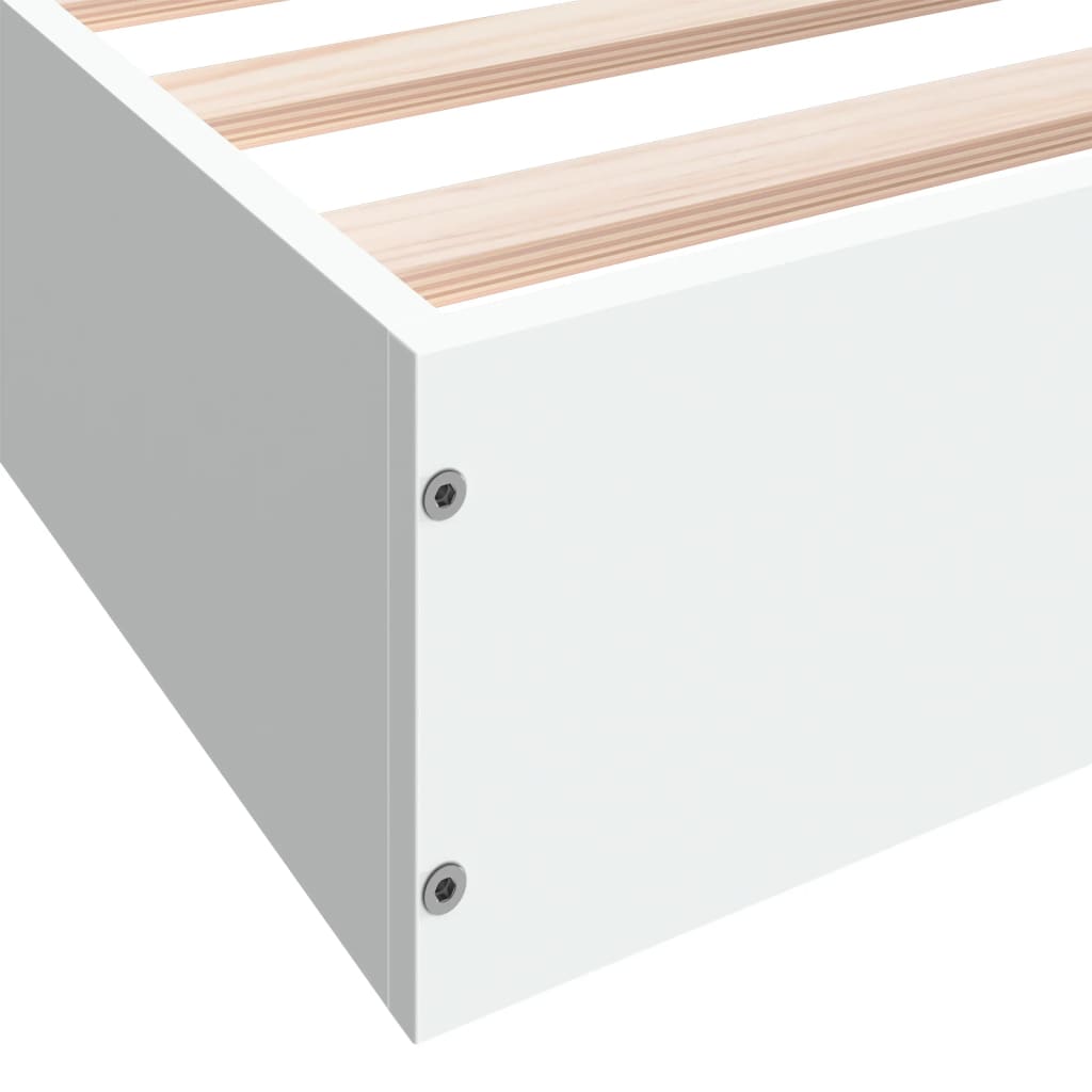 Bed Frame without Mattress White 183x203 cm King Engineered Wood