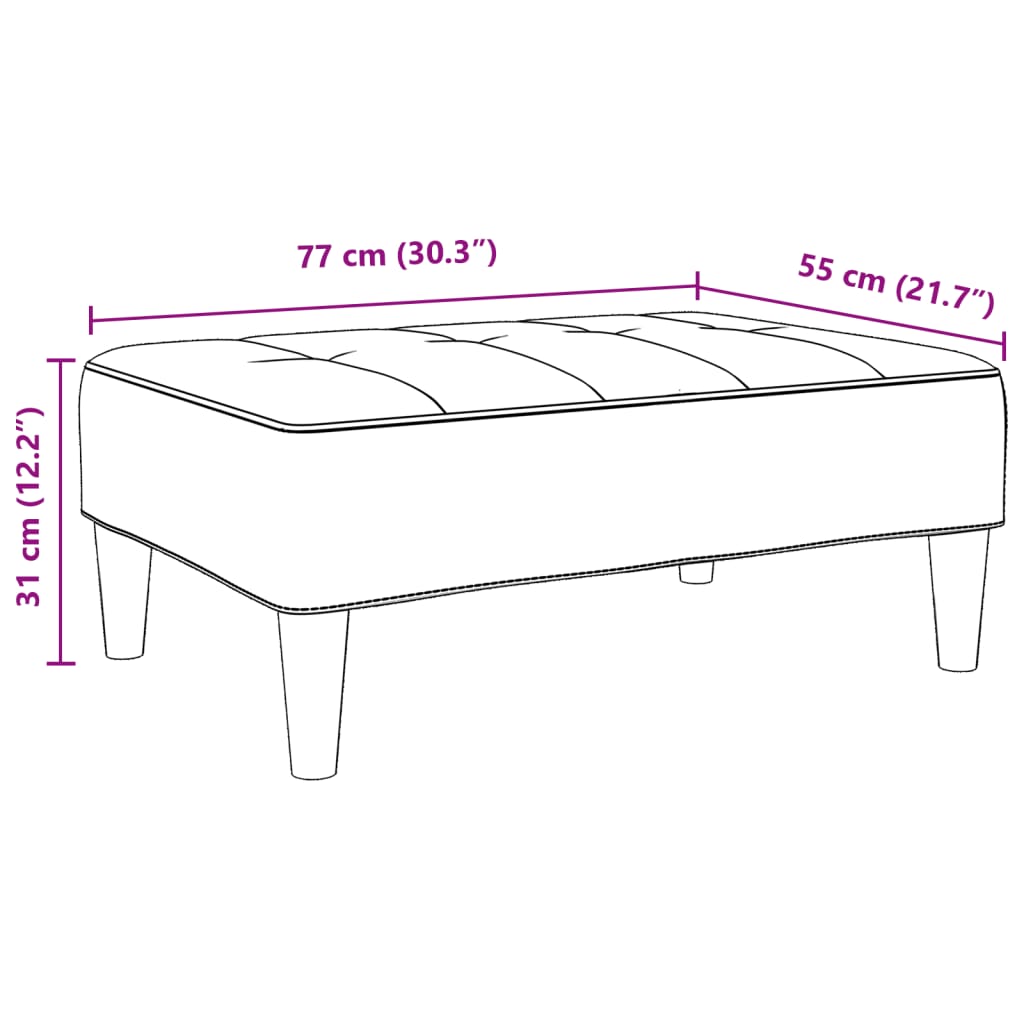 Footstool Black 77x55x31 cm Fabric