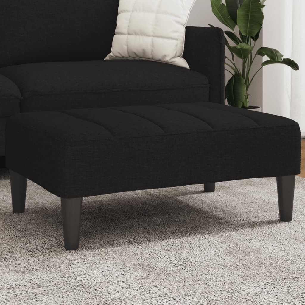 Footstool Black 77x55x31 cm Fabric