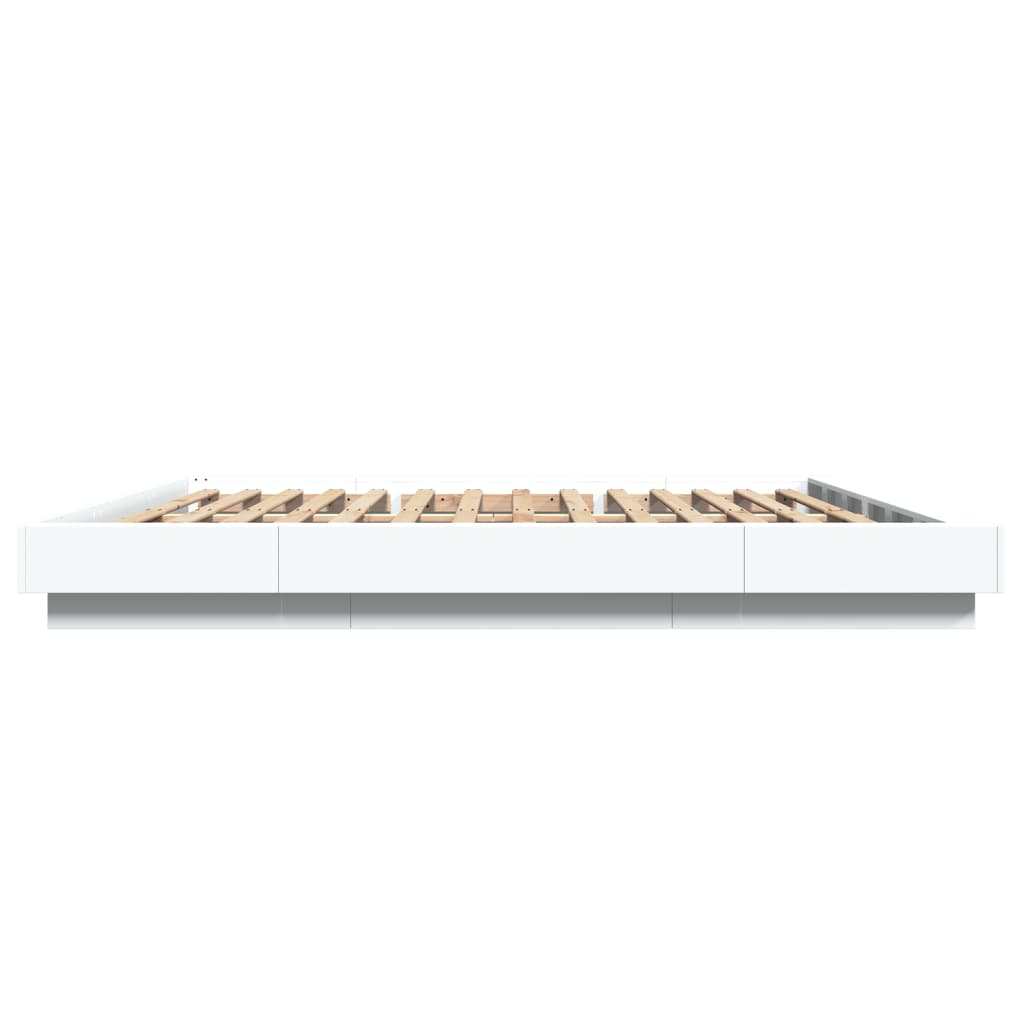 Bed Frame without Mattress White 183x203 cm King
