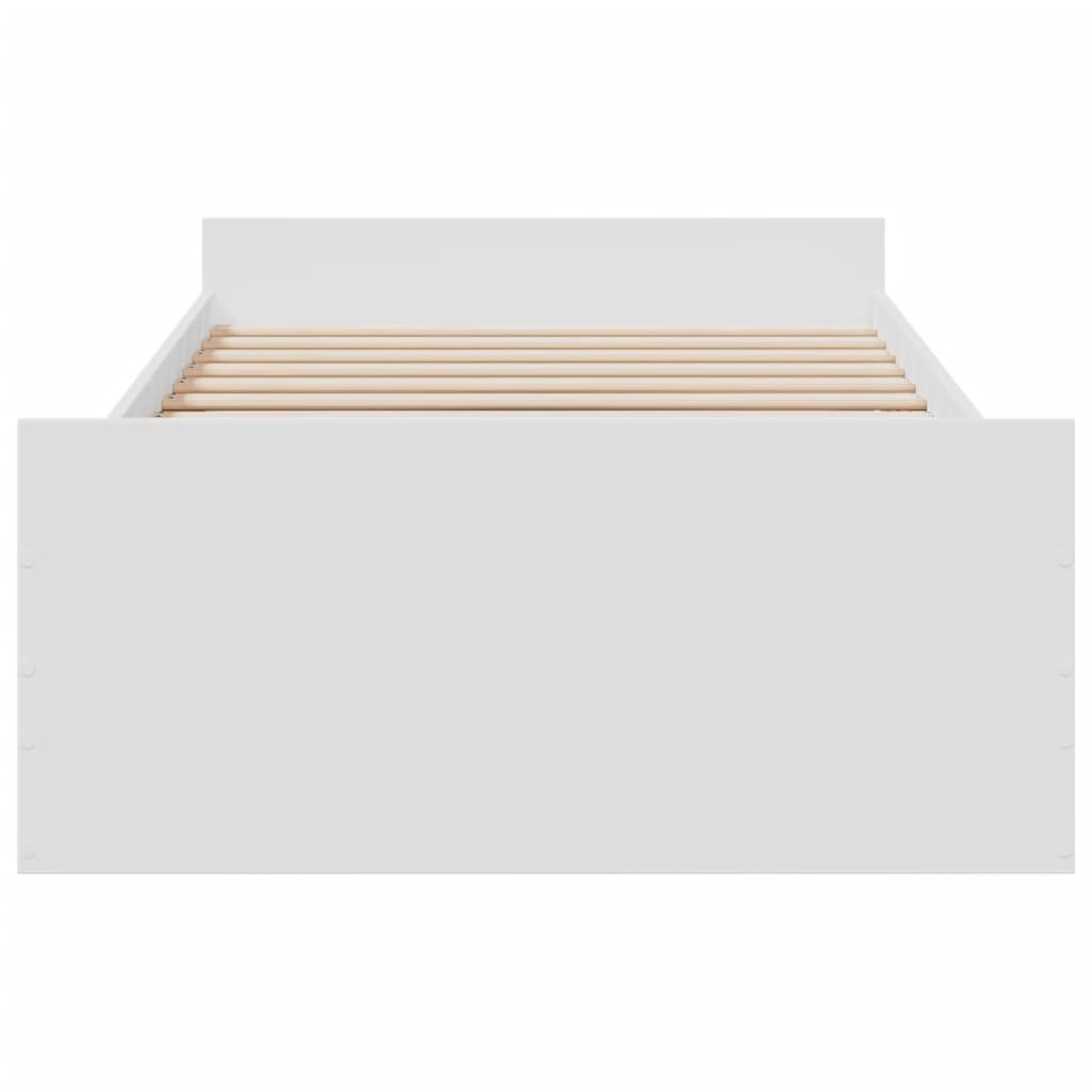 Bed Frame with Drawers without Mattress White 90x190 cm