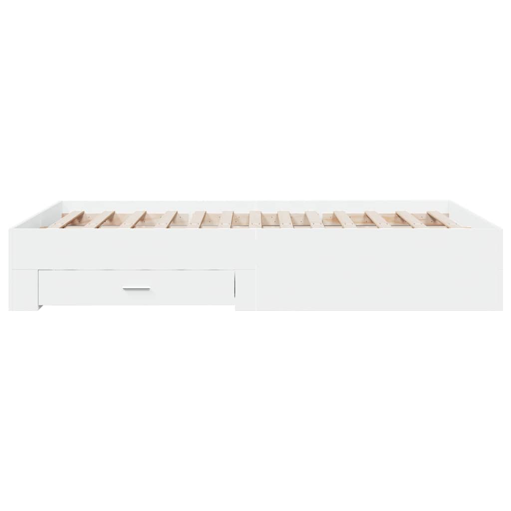 Bed Frame with Drawers without Mattress White 135x190 cm