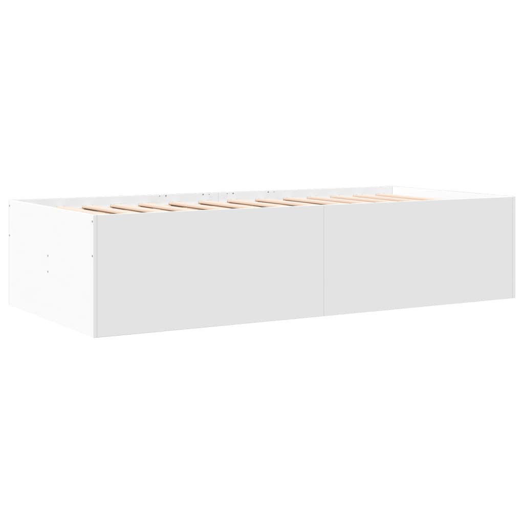 Daybed with Drawers without Mattress White 90x190 cm