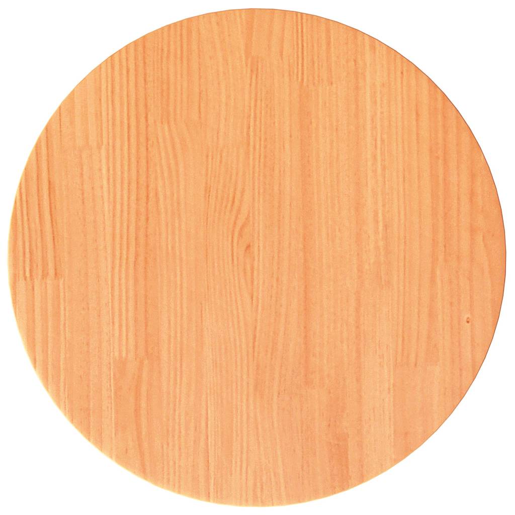 Table Top Round Wax Brown Ø40x2.5 cm Solid Wood Pine