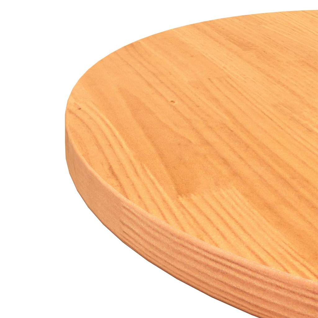 Table Top Round Wax Brown Ø60x2.5 cm Solid Wood Pine